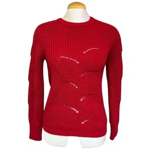 Bright Red Women’s Small Knit Bartolini Made in Italy Wool Blend Sweater